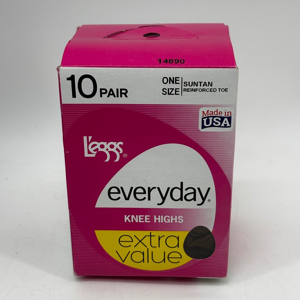 L'eggs Everyday Knee Highs 10 Pair Pack Suntan One Size Reinforced Toe 14890